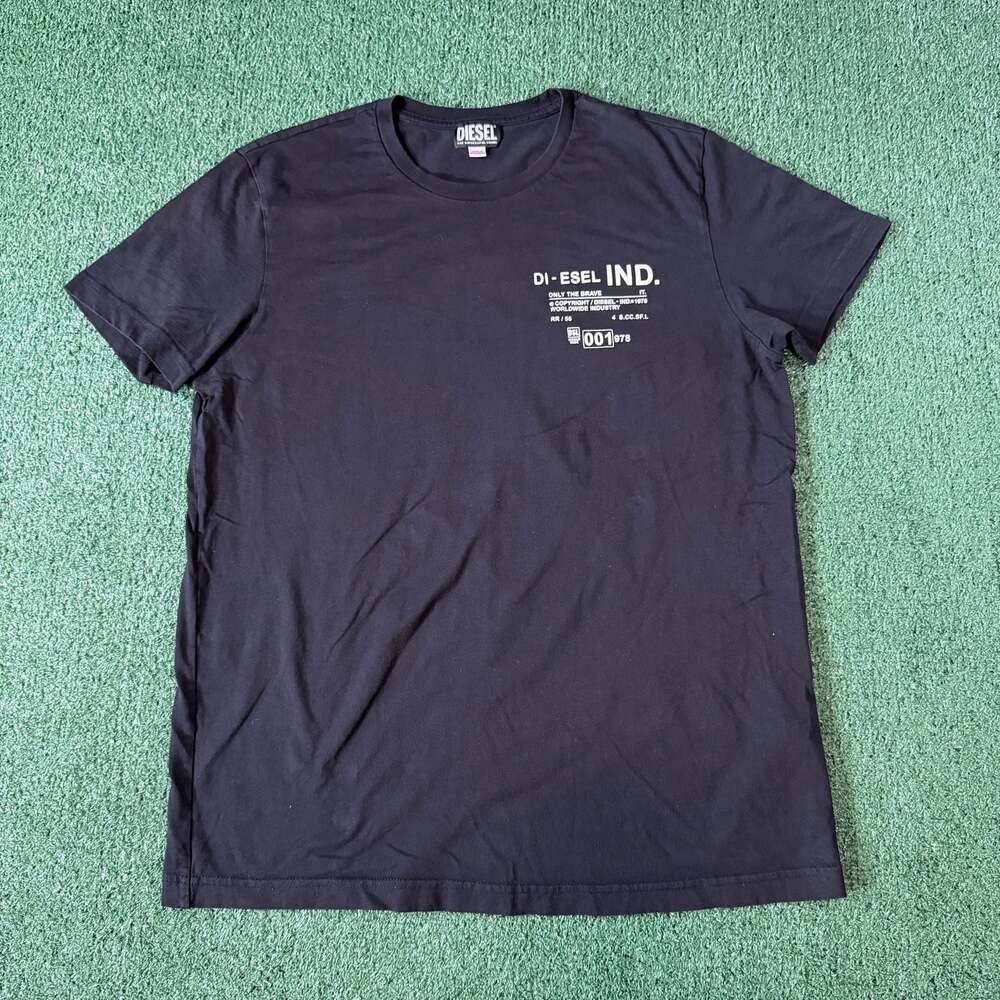 Diesel Black Short Sleeve Logo Graphic Tee